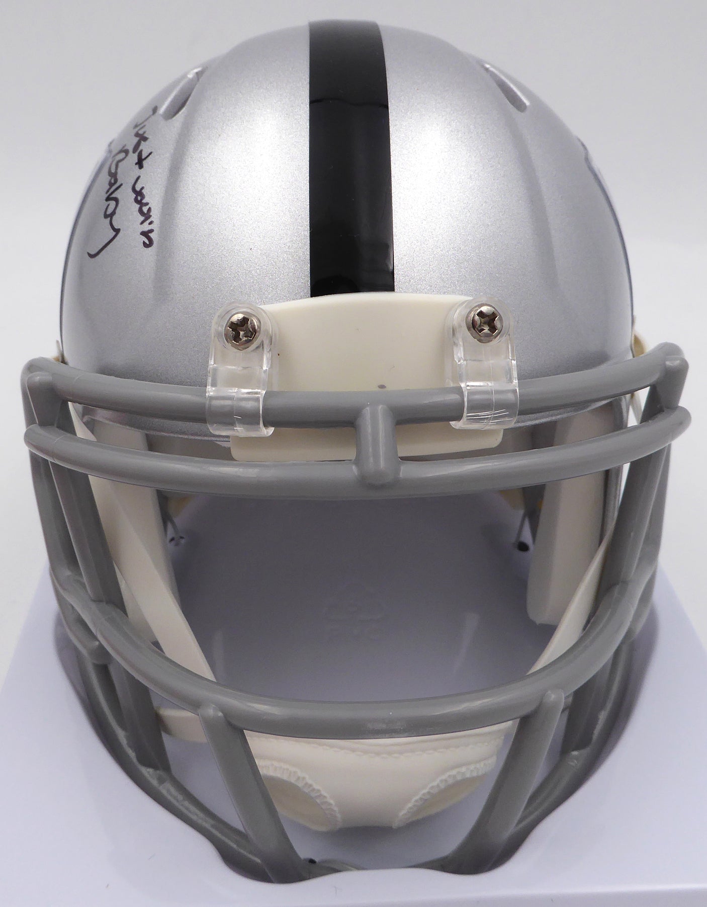 DJ D.J. Turner Autographed Las Vegas Raiders Mini Helmet "Just Win Baby" Beckett BAS QR #2W133361