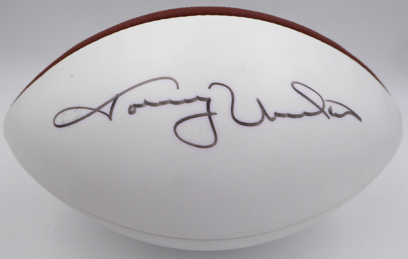 Johnny Unitas Autographed White Panel Football Baltimore Colts Beckett BAS #AB08921