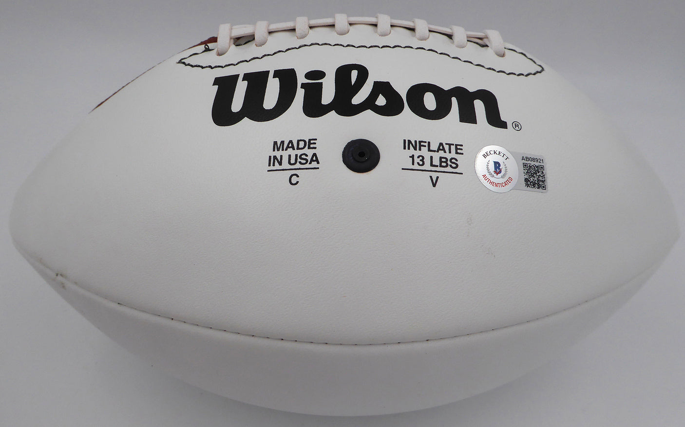 Johnny Unitas Autographed White Panel Football Baltimore Colts Beckett BAS #AB08921