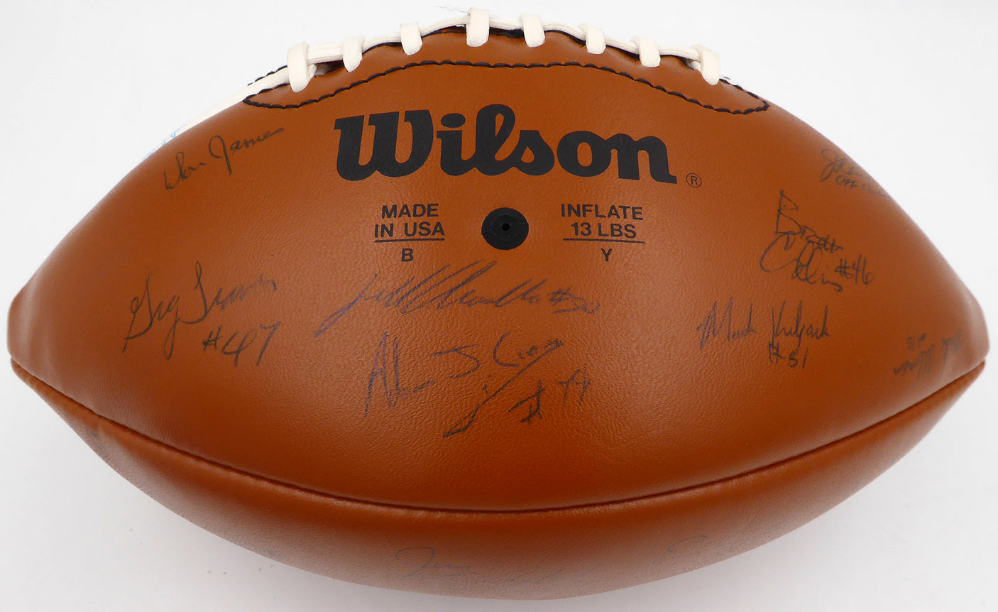 1989 Washington Huskies Autographed Football With 39 Signatures Including Don James SKU #236989