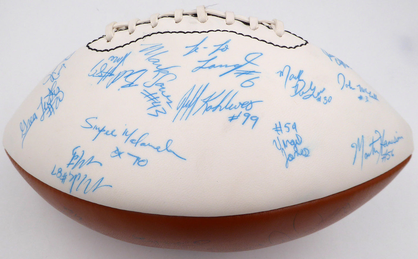 1989 Washington Huskies Autographed Football With 39 Signatures Including Don James SKU #236989