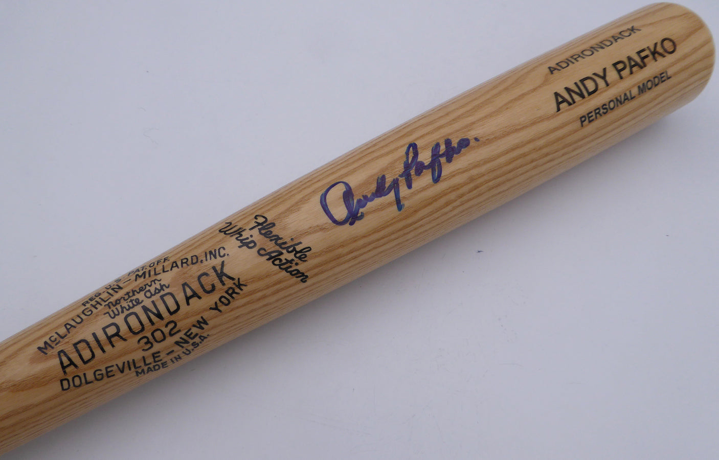 Andy Pafko Autographed Adirondack Bat Chicago Cubs Beckett BAS QR #BM00454