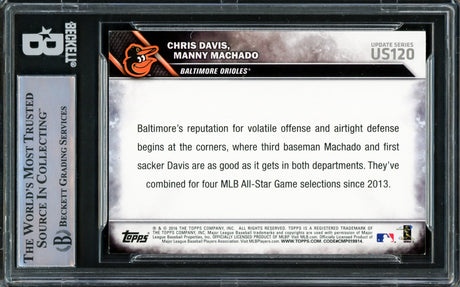 Manny Machado Autographed 2016 Topps Update Card #US120 Baltimore Orioles Beckett BAS #16545591