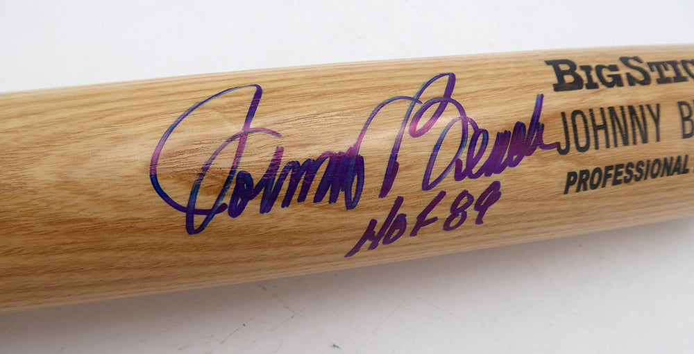 Johnny Bench Autographed Rawlings Bat Cincinnati Reds "HOF 89" Beckett BAS QR #BW06407