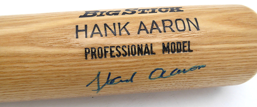 Hank Aaron Autographed Adirondack Bat Atlanta Braves Beckett BAS QR #AE49005