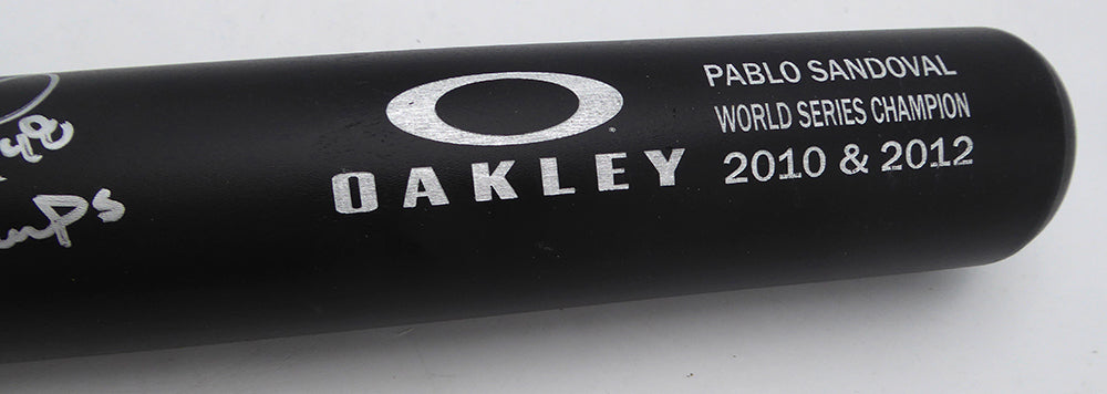Pablo Sandoval Autographed Oakley Bat San Francisco Giants "WS Champs 10/12" Beckett BAS QR #BU87132