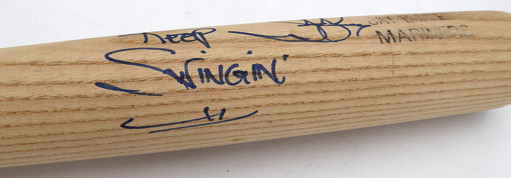 Jay Buhner Autographed 1998 Game Issued Rawlings Bat Seattle Mariners "Keep Swinging" Beckett BAS QR #BU87139