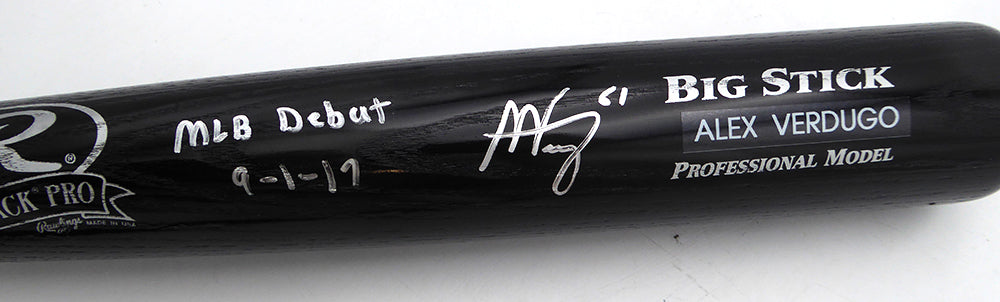 Alex Verdugo Autographed Rawlings Bat Boston Red Sox, New York Yankees "MLB Debut 9-1-17" Beckett BAS #L11596