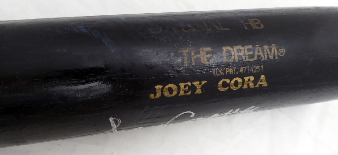 Joey Cora Autographed Black Hoosier Game Used Bat Seattle Mariners Uncracked SKU #214053