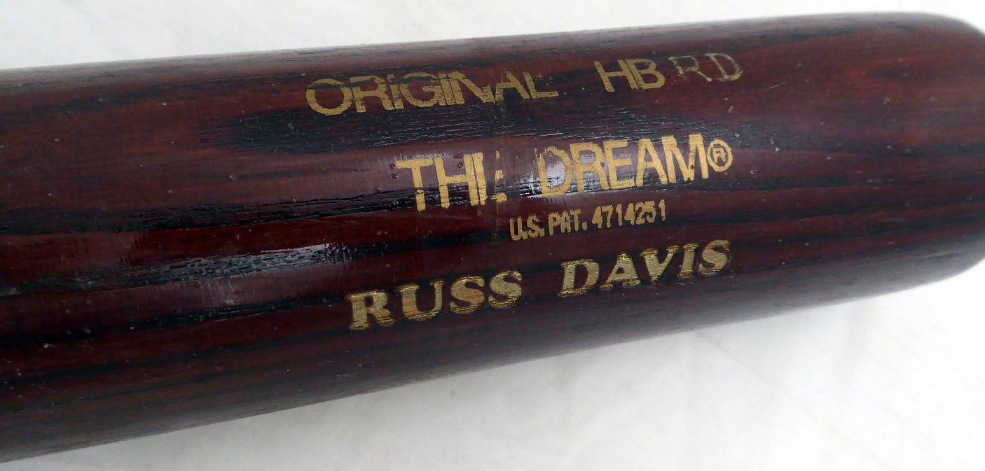 Russ Davis Unsigned Seattle Mariners Red Hoosier Game Used Bat Cracked SKU #214067