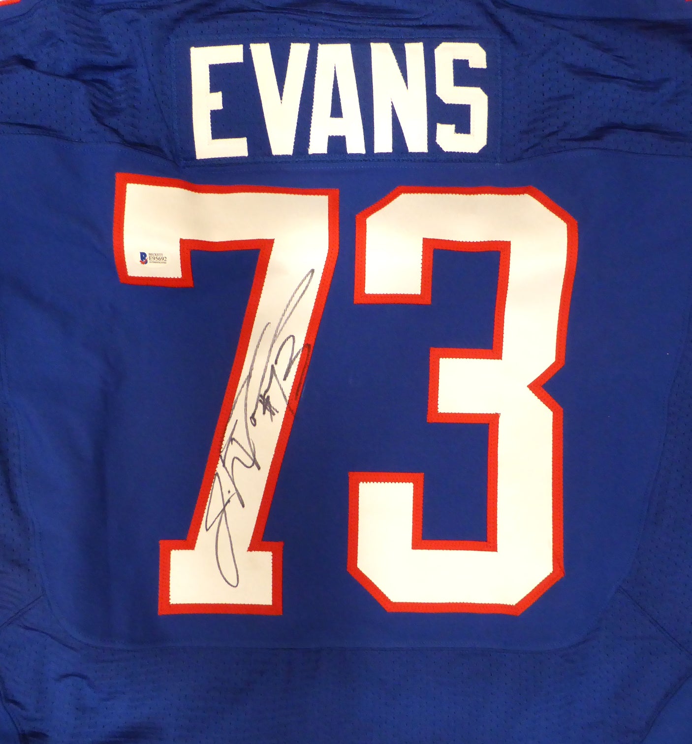 New Orleans Saints Jahri Evans Autographed Blue Nike Game Issued Jersey 2013 Pro Bowl Beckett BAS #E95692