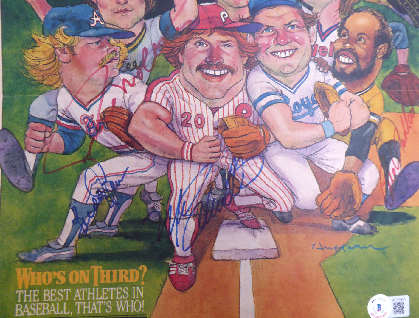 1983 Family Weekly Baseball Third Baseman Magazine Cover With 5 Signatures Including Mike Schmidt Autographed Beckett BAS QR #AC74555