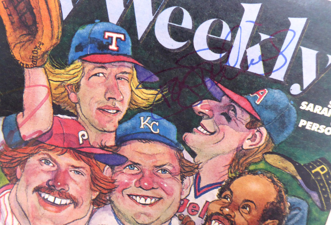 1983 Family Weekly Baseball Third Baseman Magazine Cover With 5 Signatures Including Mike Schmidt Autographed Beckett BAS QR #AC74555