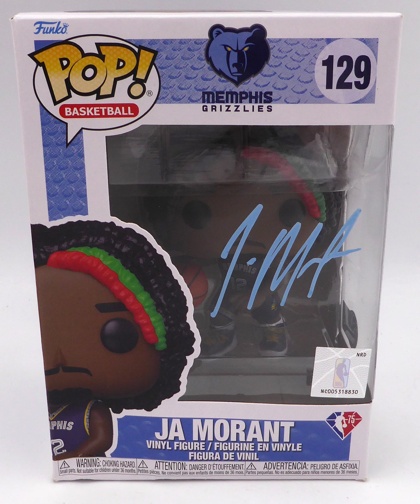 Ja Morant Autographed Funko POP Vinyl Figurine Memphis Grizzlies Beckett BAS QR #BF76764