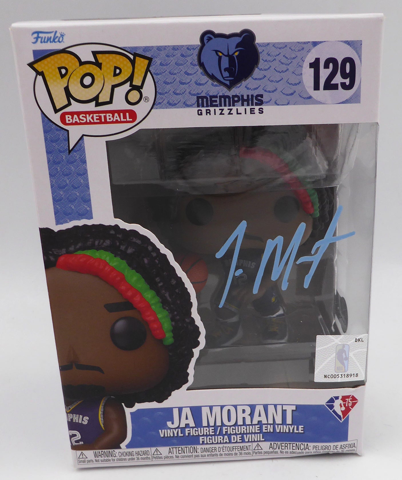 Ja Morant Autographed Funko POP Vinyl Figurine Memphis Grizzlies Beckett BAS QR #BF76748