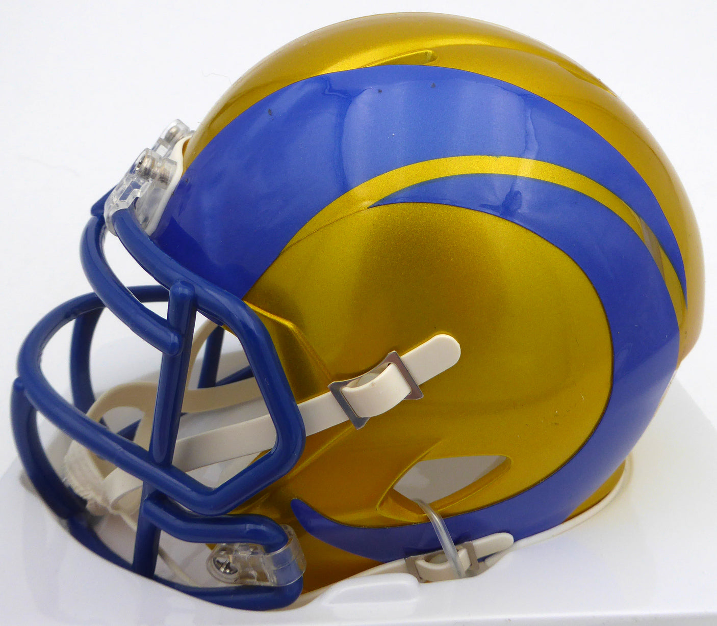 Aaron Donald Autographed Los Angeles Rams Flash Yellow Mini Helmet (Smudged) Beckett BAS QR #1W441347