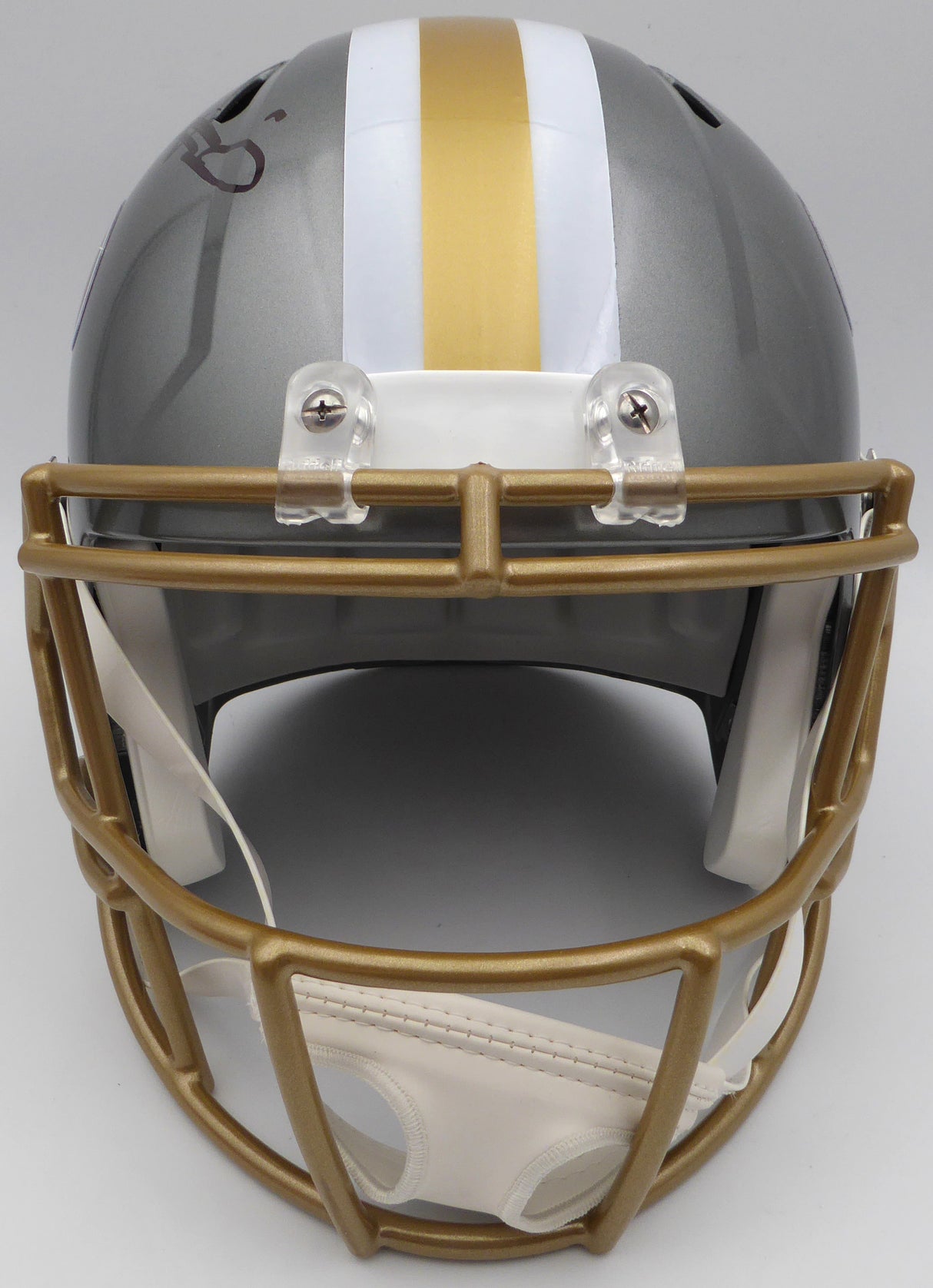 Alvin Kamara Autographed Flash Gold Full Size Replica Helmet New Orleans Saints Beckett BAS QR #1W403173