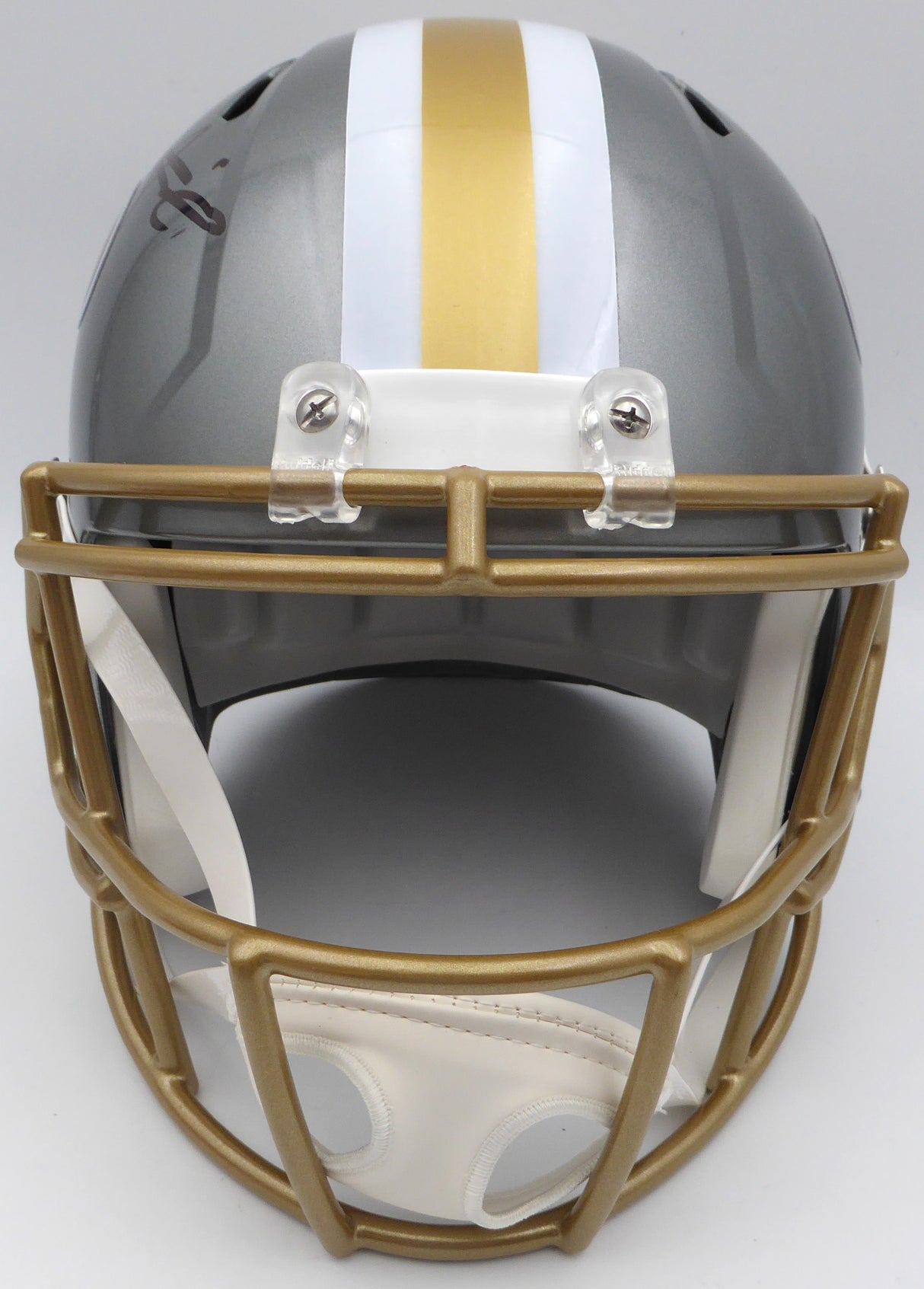 Alvin Kamara Autographed Flash Gold Full Size Replica Helmet New Orleans Saints Beckett BAS QR #1W403179