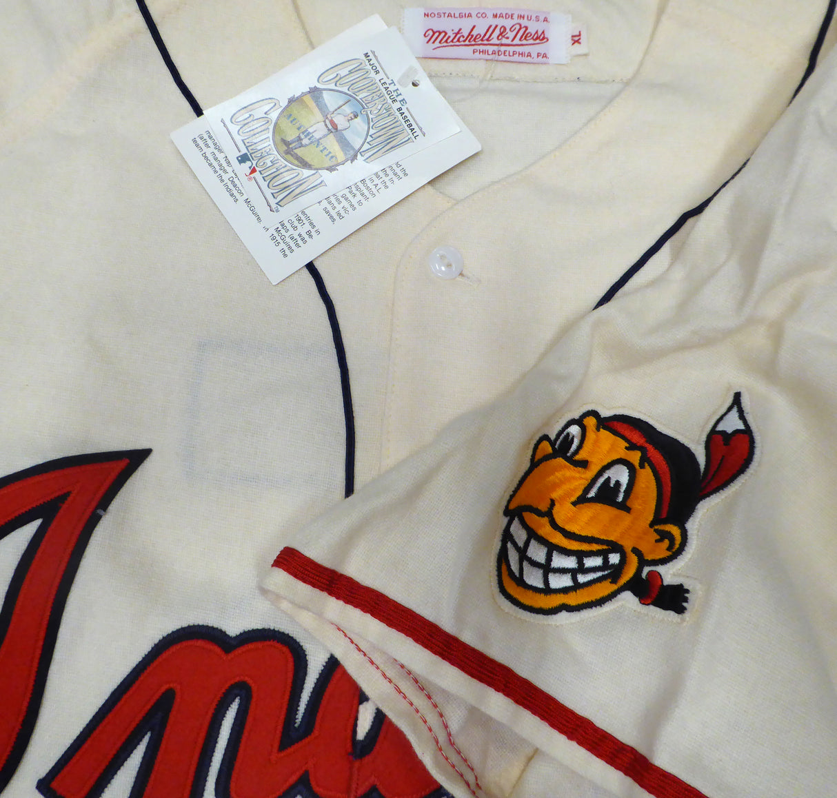 Cleveland Indians Lou Boudreau Autographed Cream Authentic Mitchell & Ness Jersey "MVP 1948, HOF 1970" JSA #XX71924
