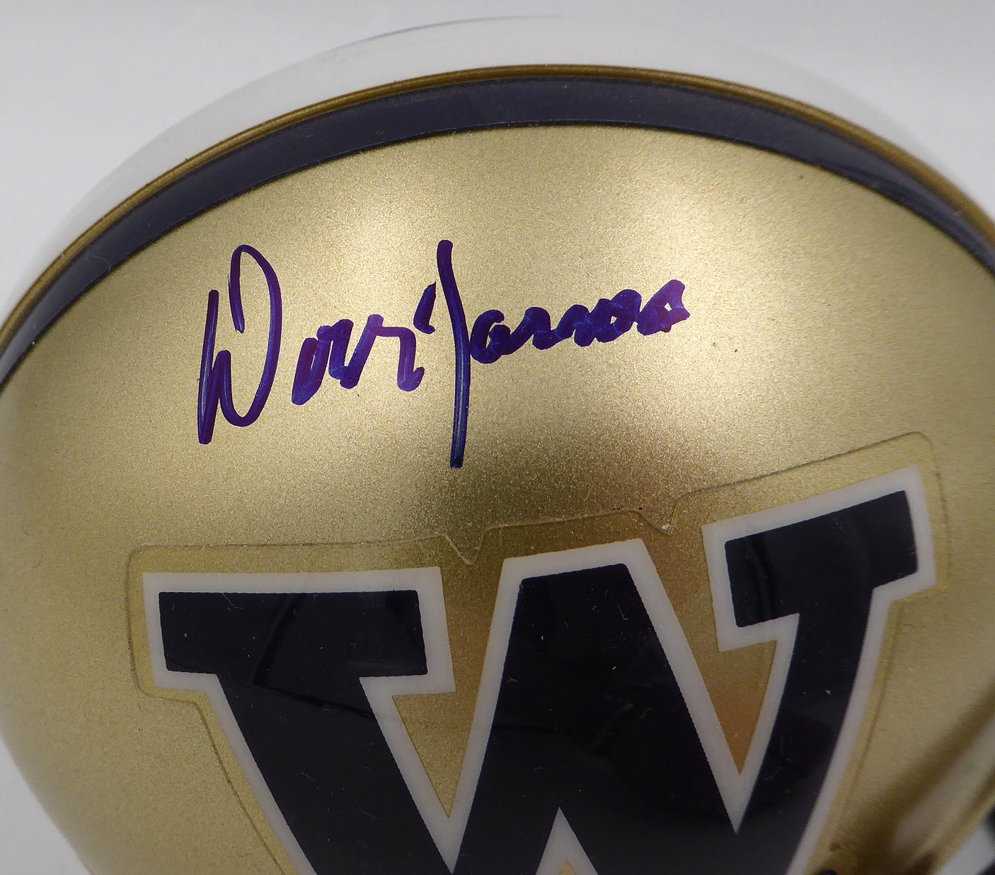 Don James Autographed UW Huskies Mini Helmet MCS Holo #68049
