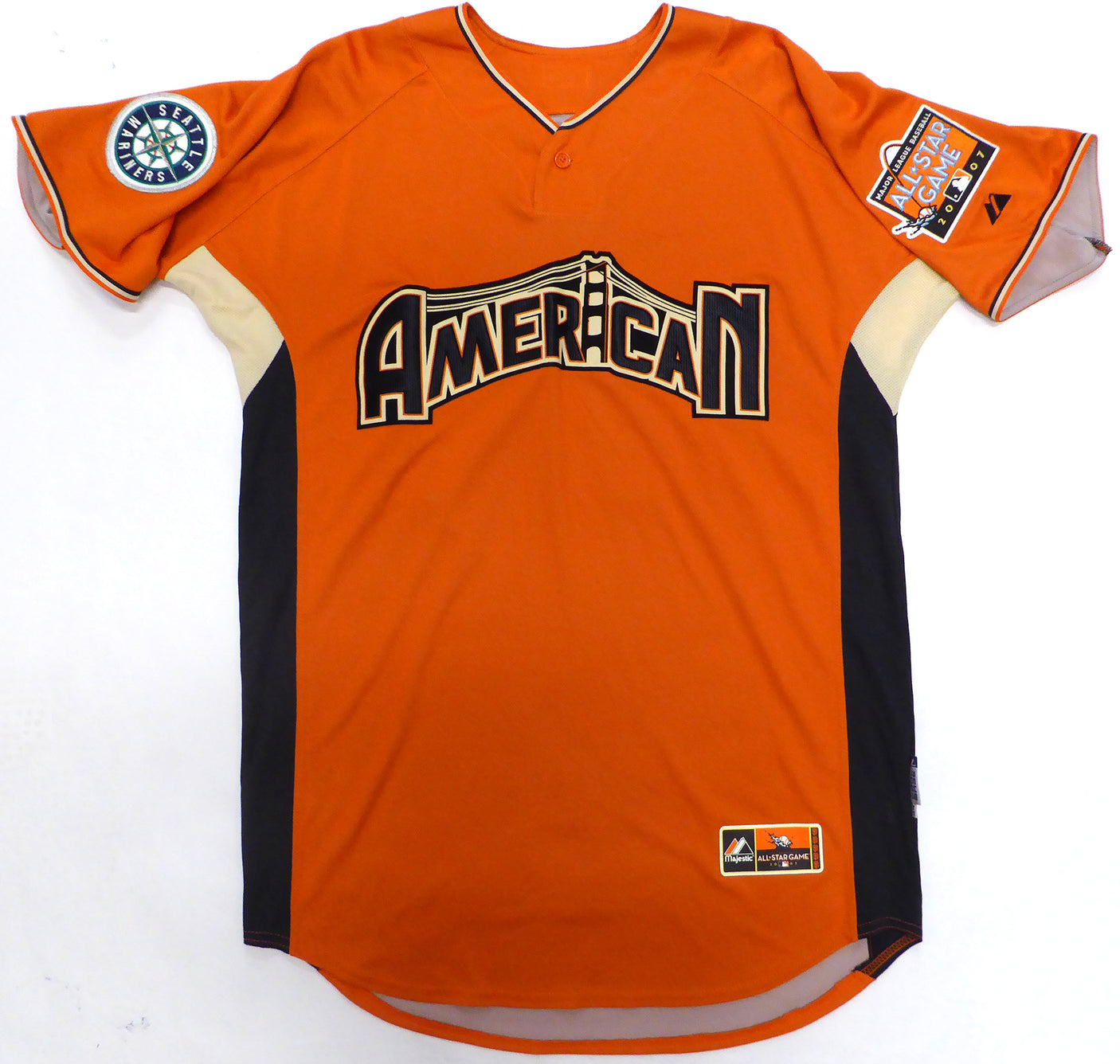 Seattle Mariners Ichiro Suzuki Autographed 2007 All Star Orange Authentic Cool Base Majestic Jersey IS Holo SKU #241614