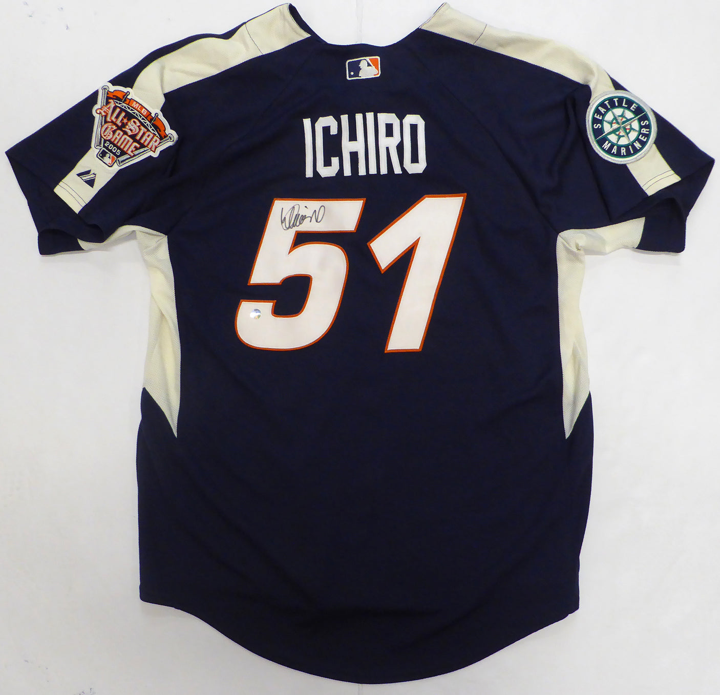 Seattle Mariners Ichiro Suzuki Autographed 2005 All Star Blue Majestic Jersey IS Holo SKU #241617