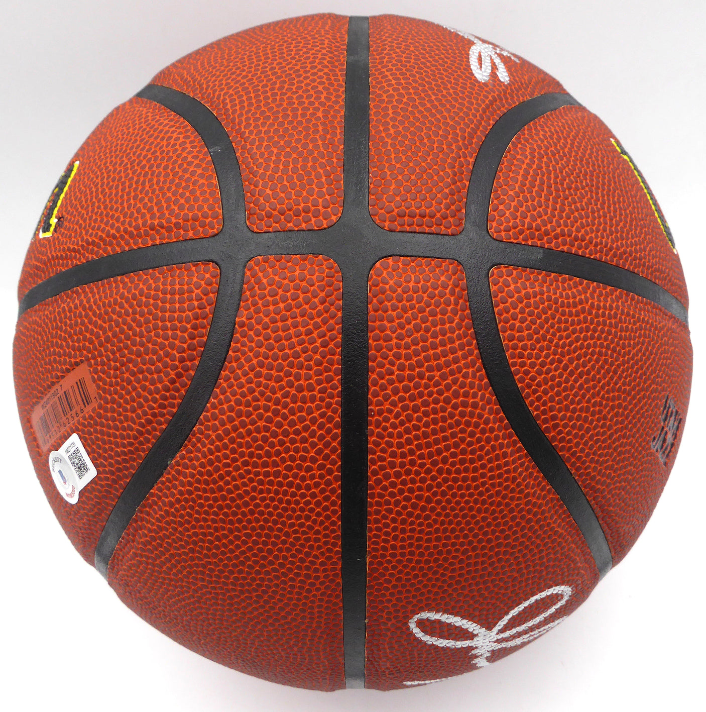 Karl Malone & John Stockton Autographed Wilson Basketball Utah Jazz (Smudged) Beckett BAS QR #1W271731