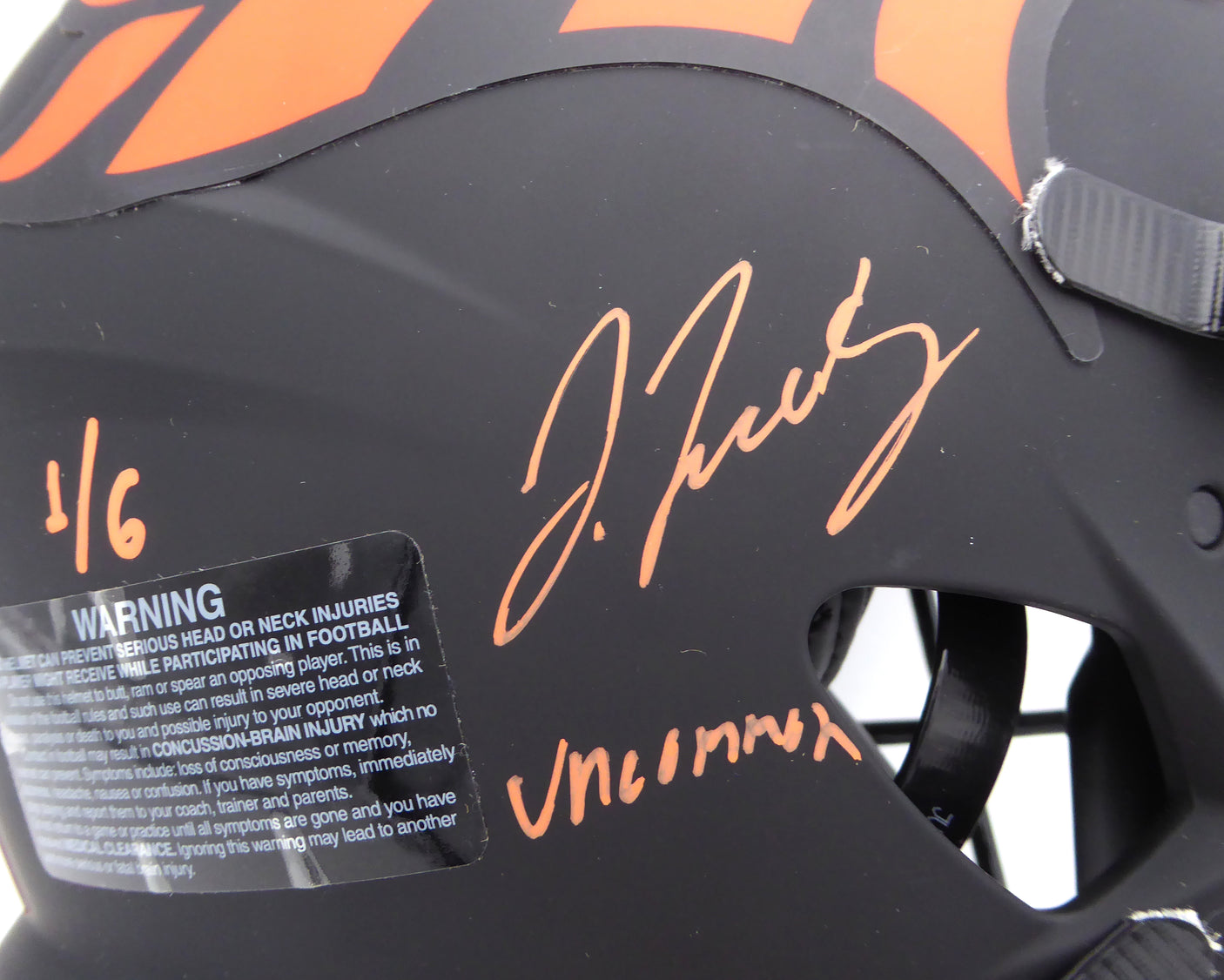 Russell Wilson & Jerry Jeudy Autographed Black Eclipse Full Size Authentic Helmet Denver Broncos "Let's Ride & Uncommon" LE #1/6 Fanatics Holo #QL84418428