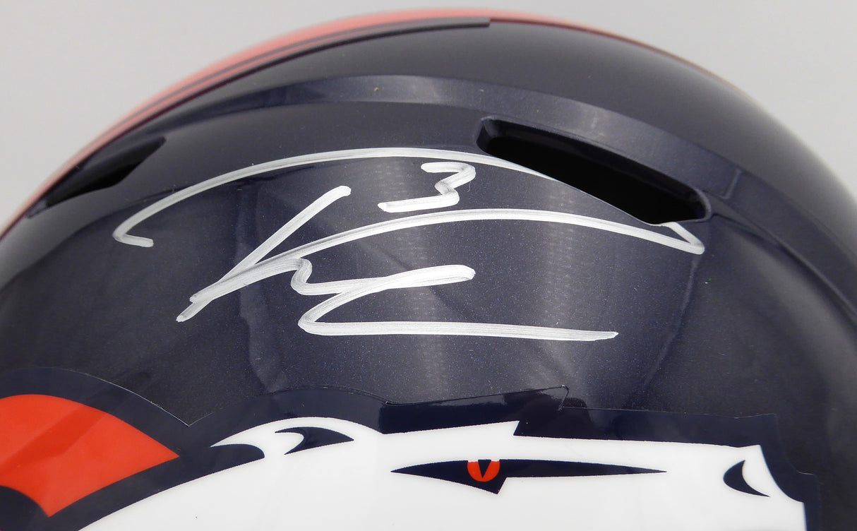Russell Wilson Autographed Blue Full Size Replica Helmet Denver Broncos Fanatics Holo #DQ16478460