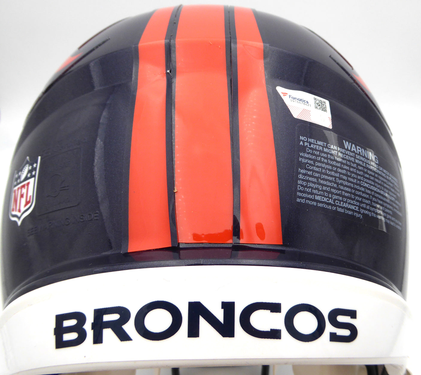 Russell Wilson Autographed Blue Full Size Authentic Helmet Denver Broncos Fanatics Holo #DQ16478421
