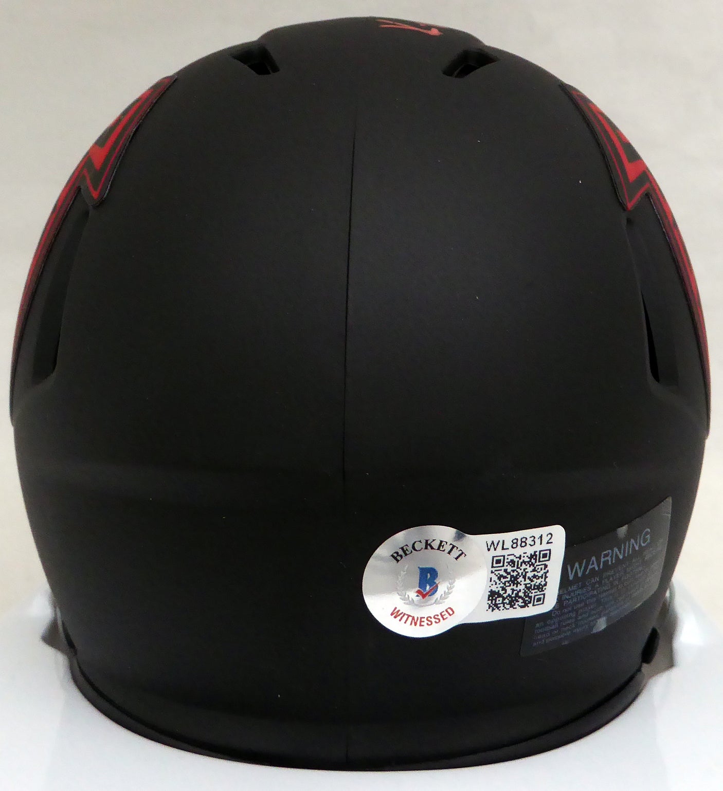 Kyle Pitts Autographed Atlanta Falcons Eclipse Black Speed Mini Helmet Beckett BAS QR #WL88312
