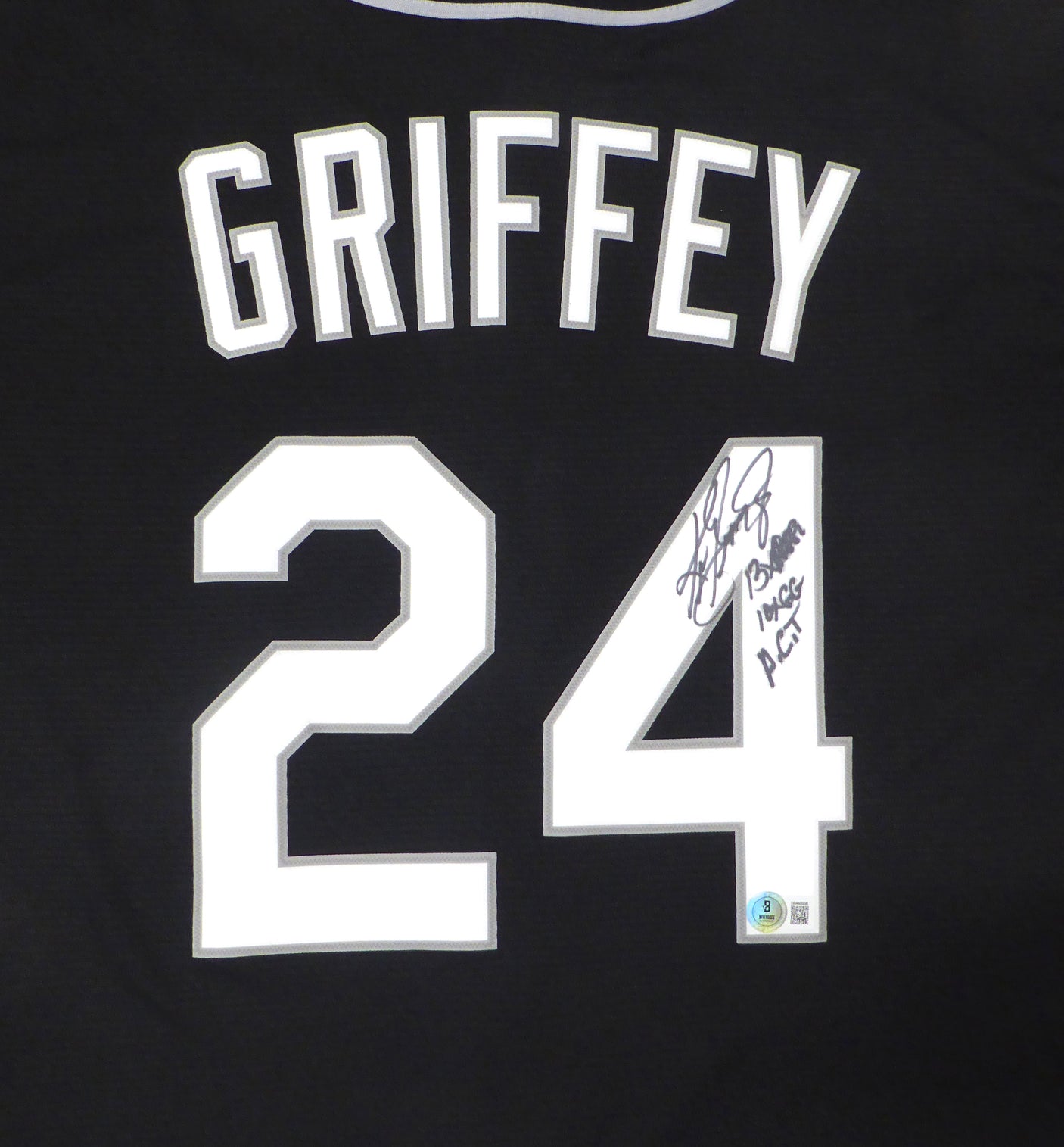 Seattle Mariners Ken Griffey Jr. Autographed Black Nike Jersey "13X AS, 10X GG, A.C.T." Beckett BAS QR #1W448996