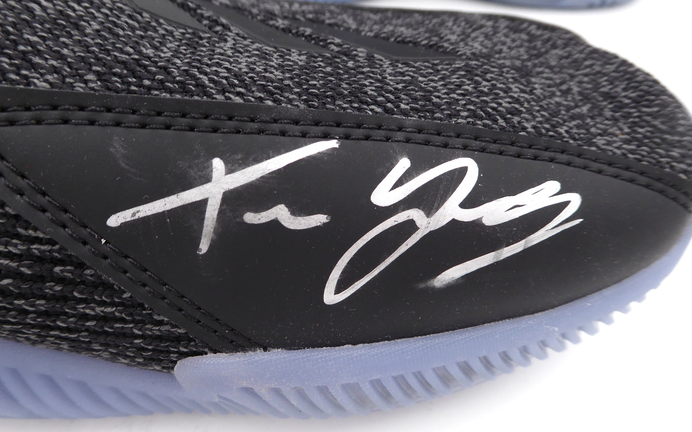 Trae Young Autographed Black Adidas Shoe Atlanta Hawks Light Strike Size 12.5 (Smudged) Beckett BAS QR #BL93437