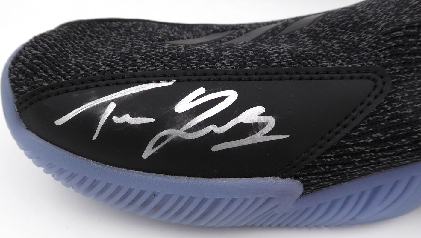 Trae Young Autographed Black Adidas Shoe Atlanta Hawks Light Strike Size 12.5 (Smudged) Beckett BAS QR #BL93437