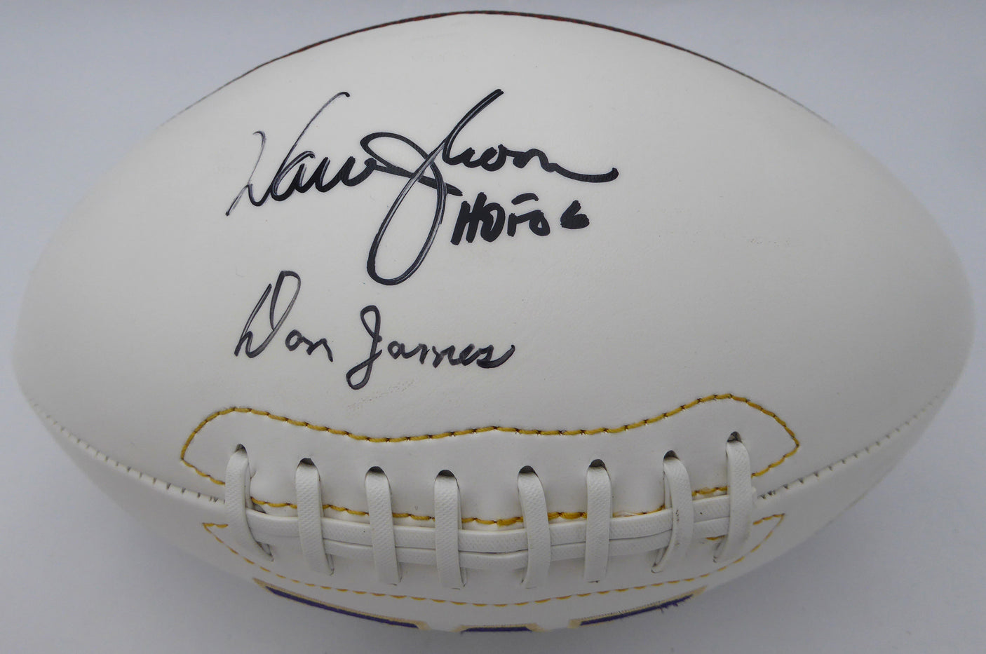 Don James & Warren Moon Autographed Football Washington Huskies "HOF 06" Beckett BAS QR #BS30054