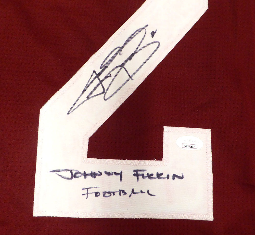 Texas A&M Aggies Johnny Manziel Autographed Red Custom Jersey "Johnny F'ckin Football" JSA #WA390607