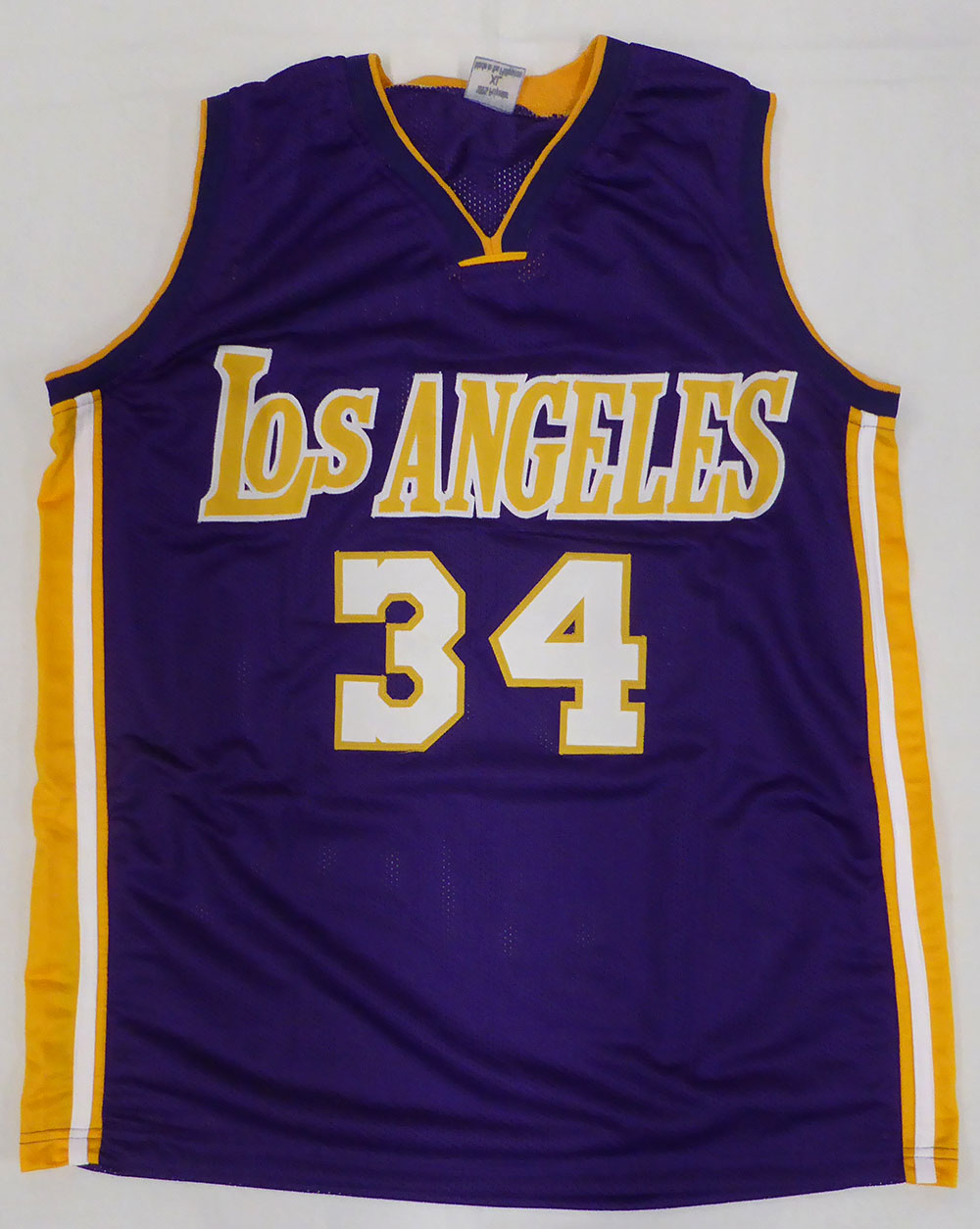 Los Angeles Lakers Shaquille "Shaq" O'Neal Autographed Purple Custom Jersey (Misspelled) JSA #WP304649