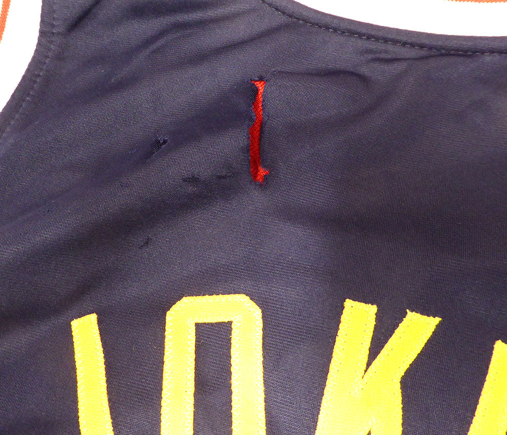 Denver Nuggets Nikola Jokic Autographed Blue Custom Jersey (CUT) Beckett BAS QR #BJ04242
