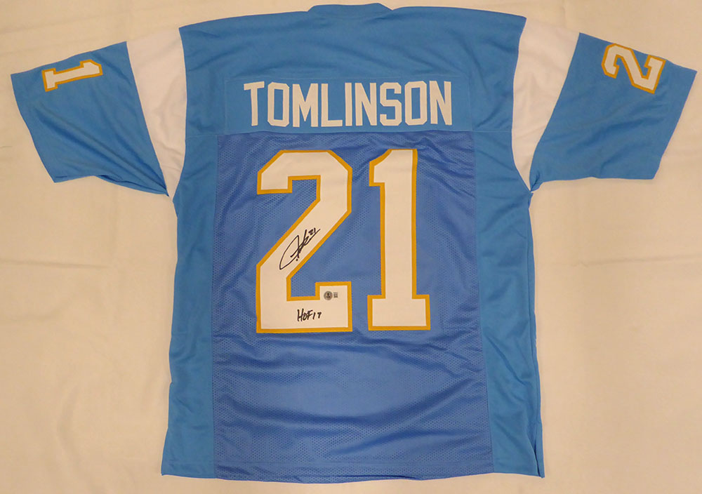 San Diego Chargers LaDainian Tomlinson Autographed Powder Blue Custom Jersey "HOF 17" Beckett BAS QR #1W895016