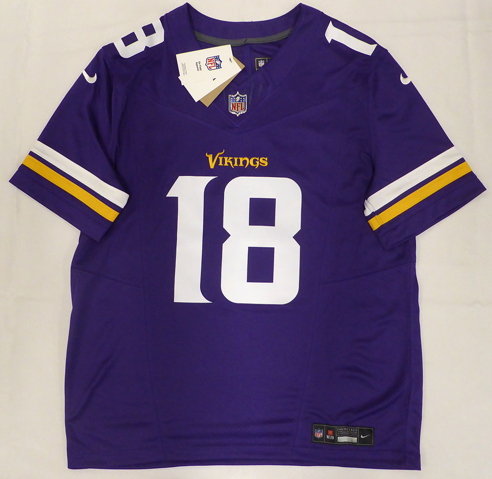 Minnesota Vikings Justin Jefferson Autographed Purple Nike Jersey Beckett BAS QR #1W516418