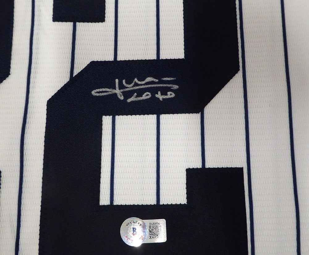 New York Yankees Juan Soto Autographed White Nike Jersey Beckett BAS QR #BK80956