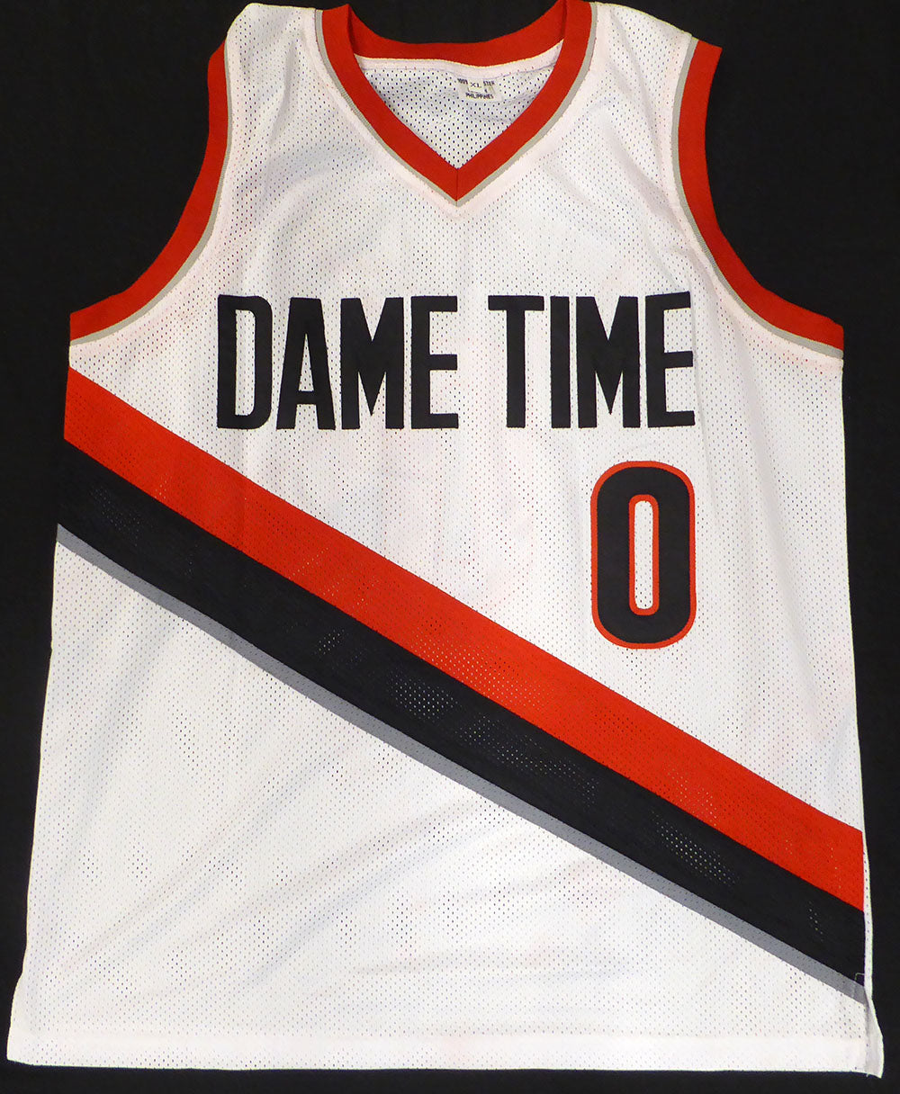 Portland Trail Blazers Damian Lillard Autographed White Custom Jersey Beckett BAS QR #BR50378