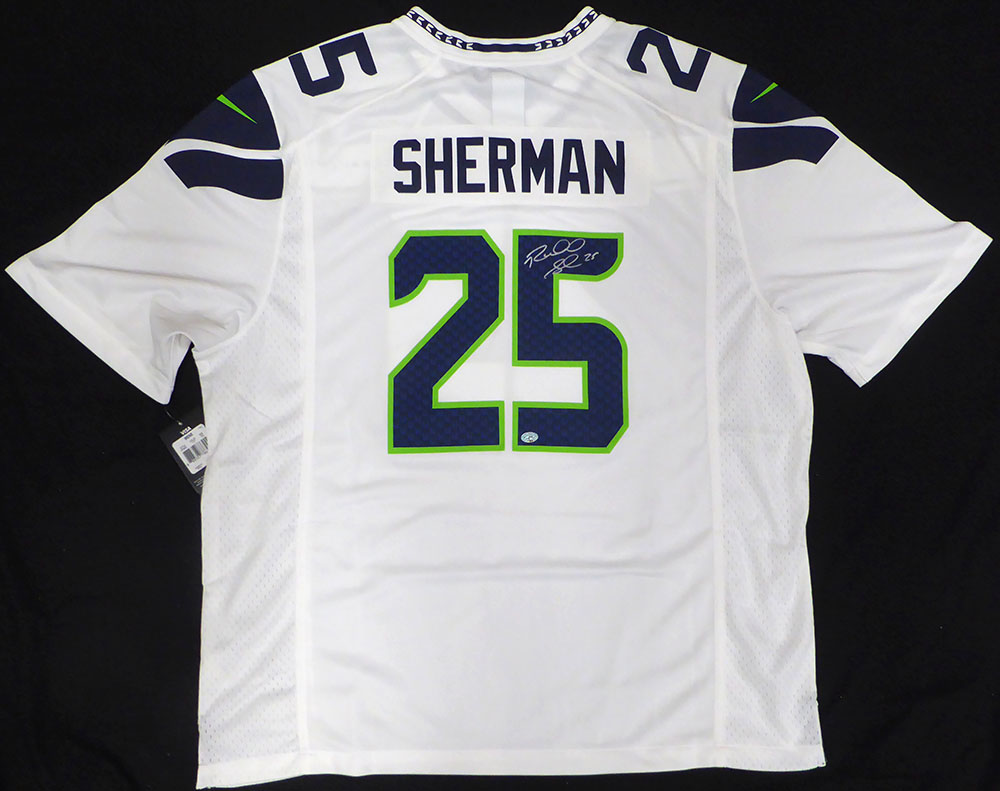 Seattle Seahawks Richard Sherman Autographed White Nike Jersey RS Holo #13473