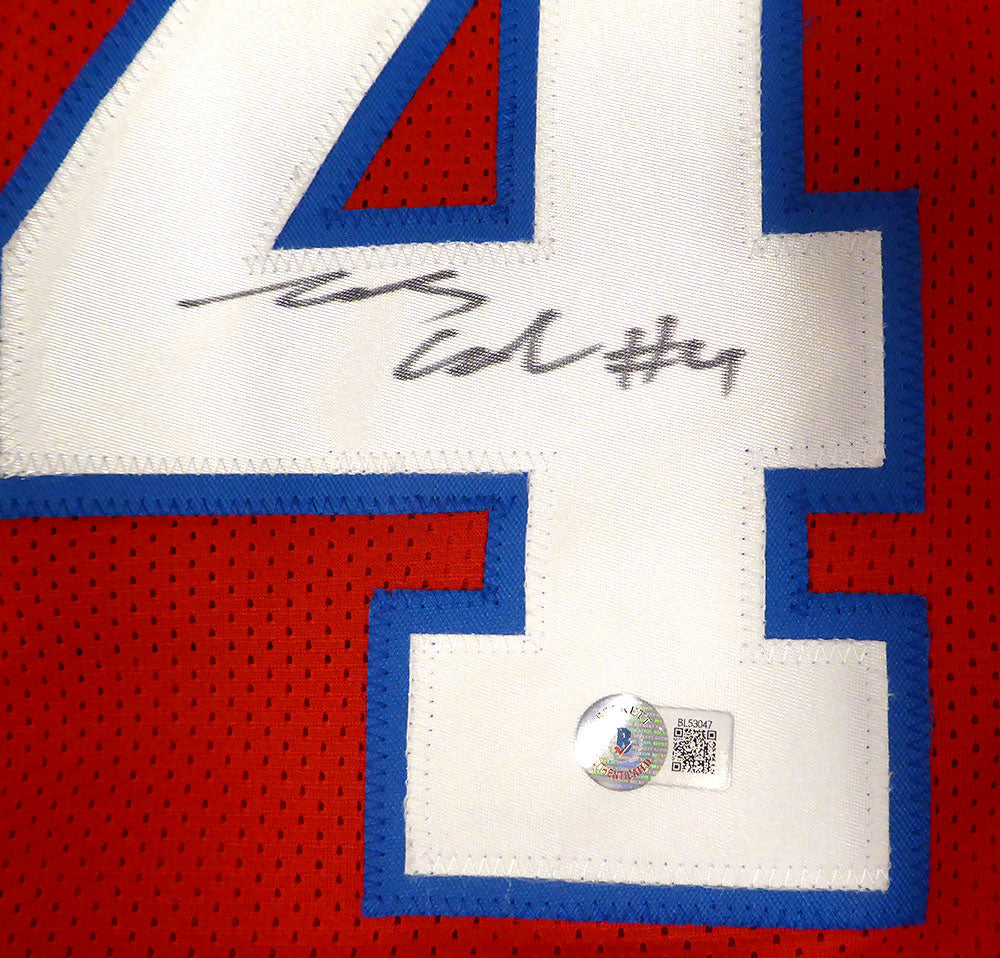 Buffalo Bills James Cook Autographed Red Jersey Beckett BAS QR #BL53047
