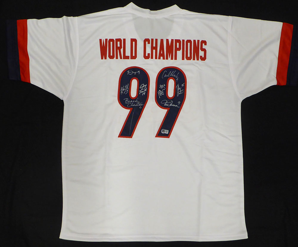 1999 Team USA Women's Soccer World Cup Champions Autographed White Jersey With 8 Signatures Including Hamm & Chastain Beckett BAS QR #2W023029