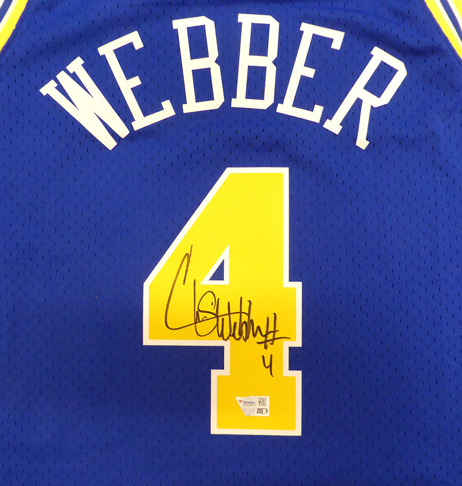 Golden State Warriors Chris Webber Autographed Blue Authentic 1993-94 Mitchell & Ness Jersey Beckett BAS QR #XP14123212
