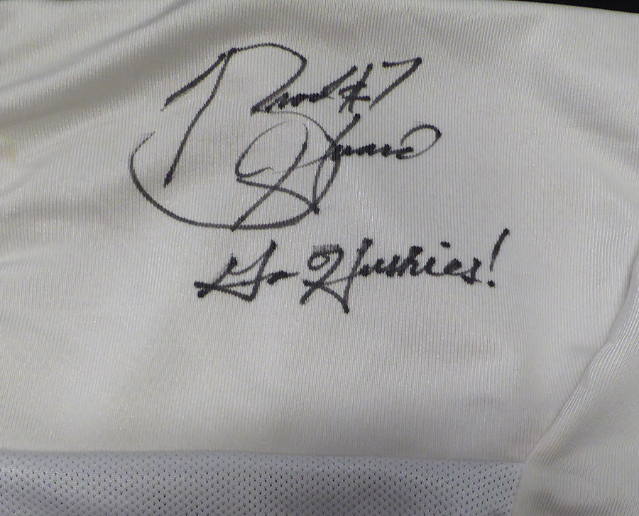 Washington Huskies Brock Huard Autographed White Jersey "Go Huskies!" 1997 Jeep Aloha Bowl Beckett BAS QR #BS30294