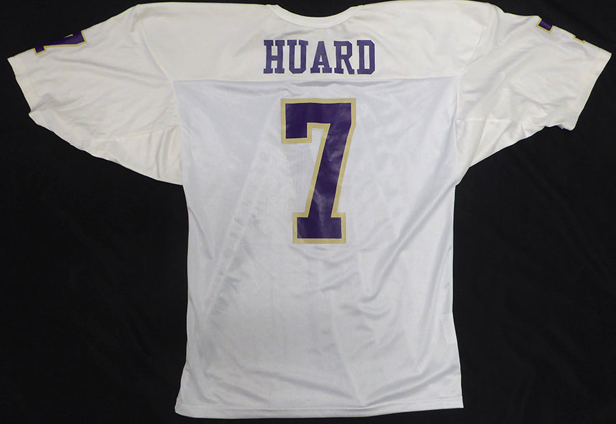 Washington Huskies Brock Huard Autographed White Jersey "Go Huskies!" 1997 Jeep Aloha Bowl Beckett BAS QR #BS30294