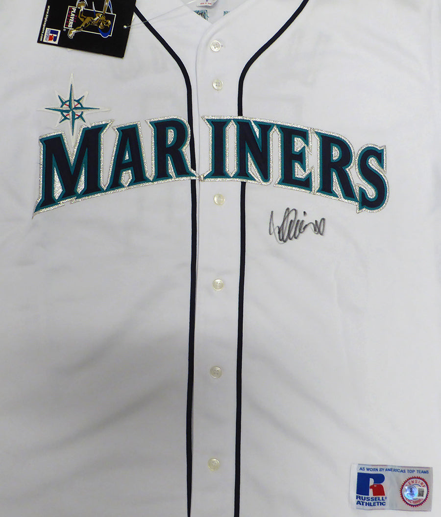 Seattle Mariners Ichiro Suzuki Autographed White Russell Jersey Beckett BAS QR #BS30315
