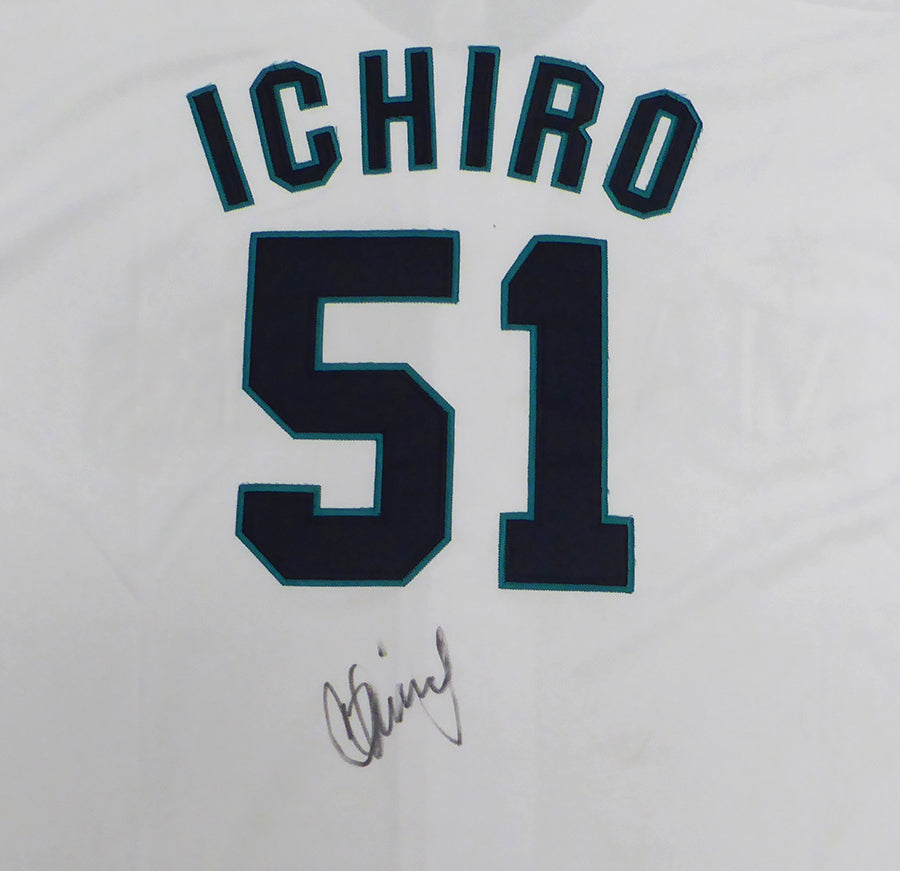 Seattle Mariners Ichiro Suzuki Autographed White Russell Jersey Beckett BAS QR #BS30316